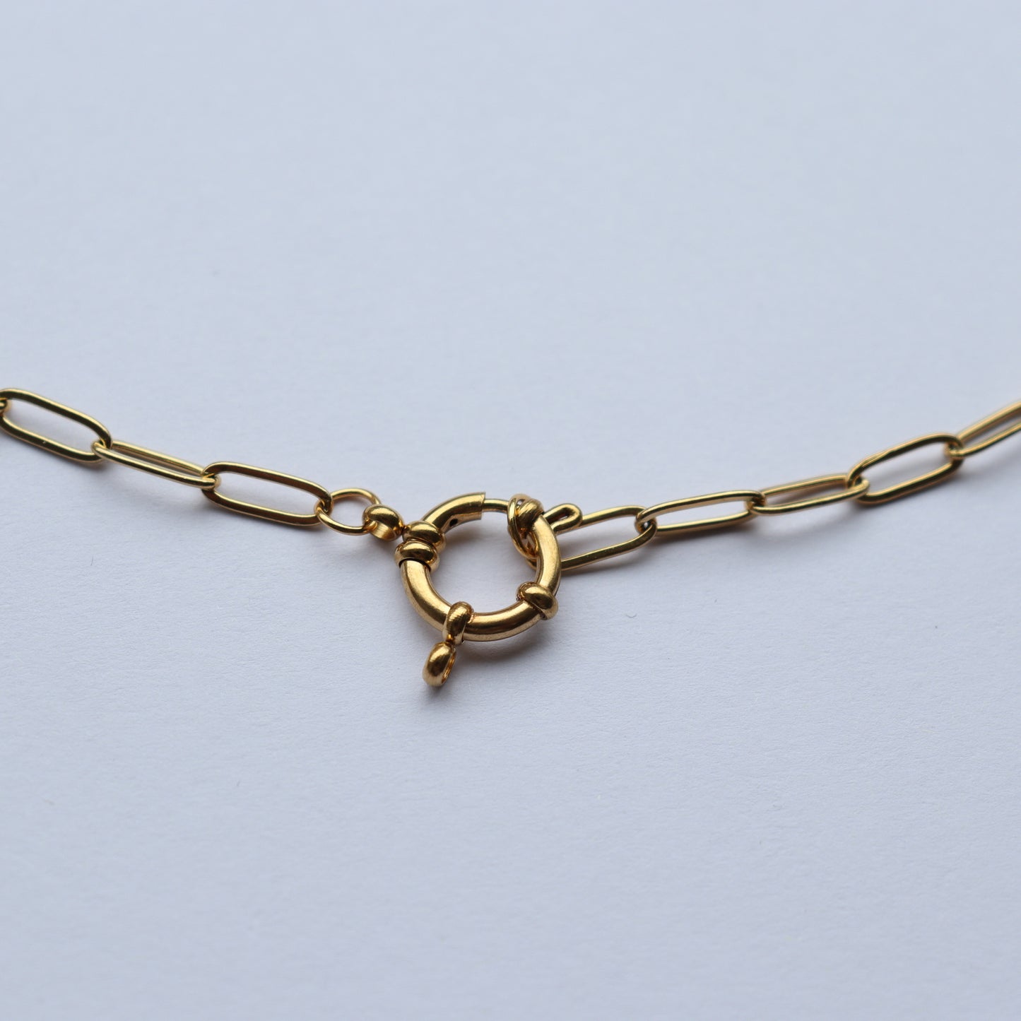 Basisketting RVS paperclip 40cm goudkleurig