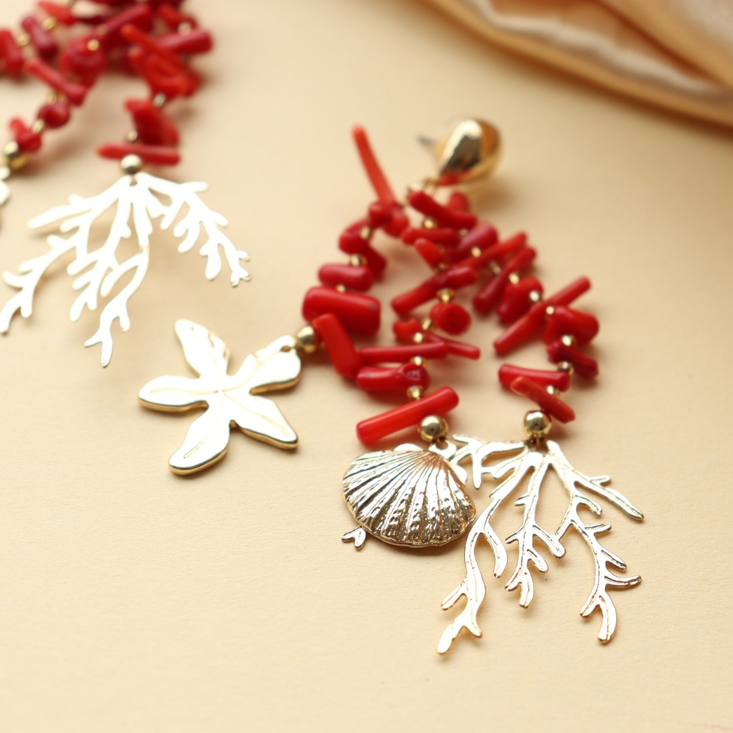 Summer Sun Red Coral - Oorbellen