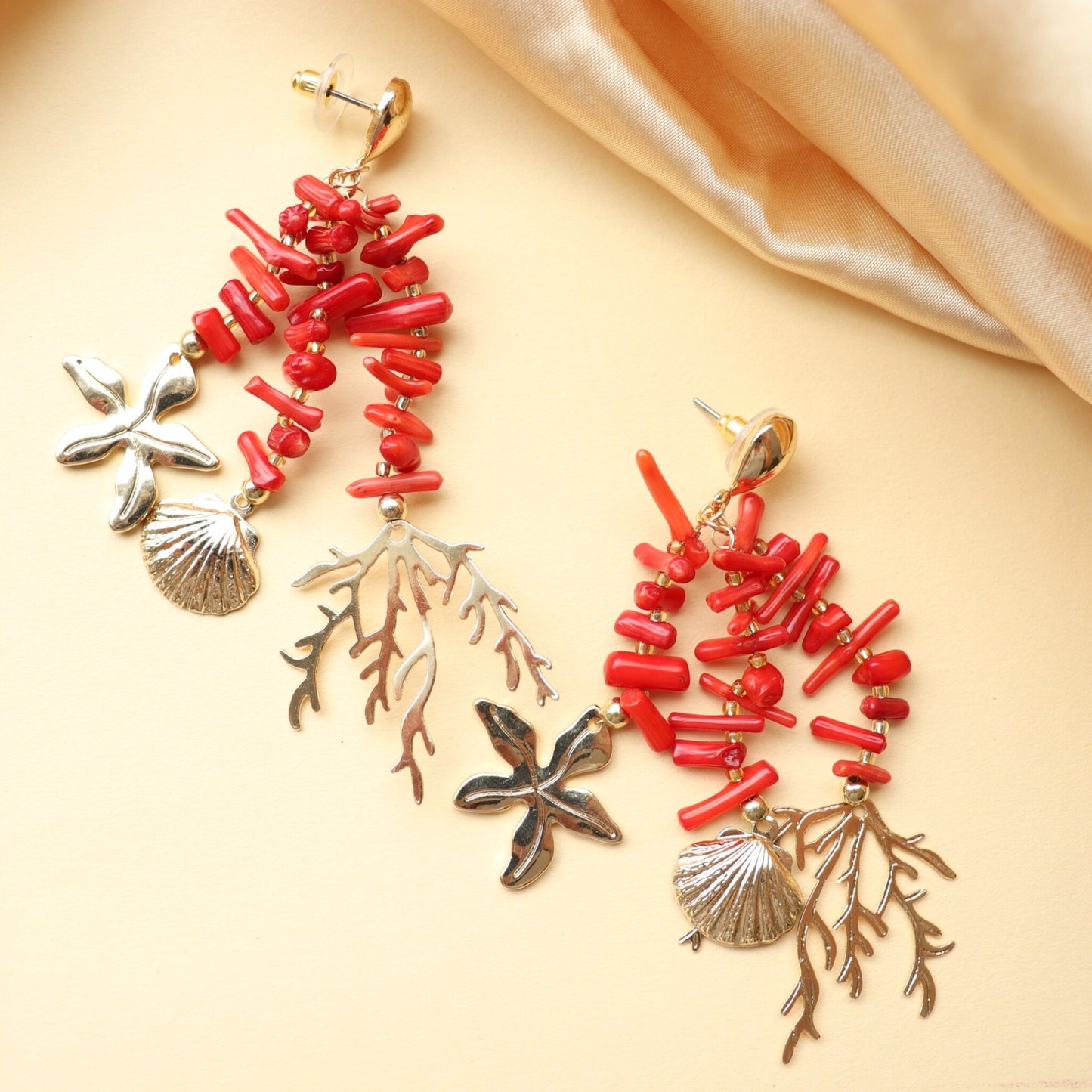 Summer Sun Red Coral - Oorbellen