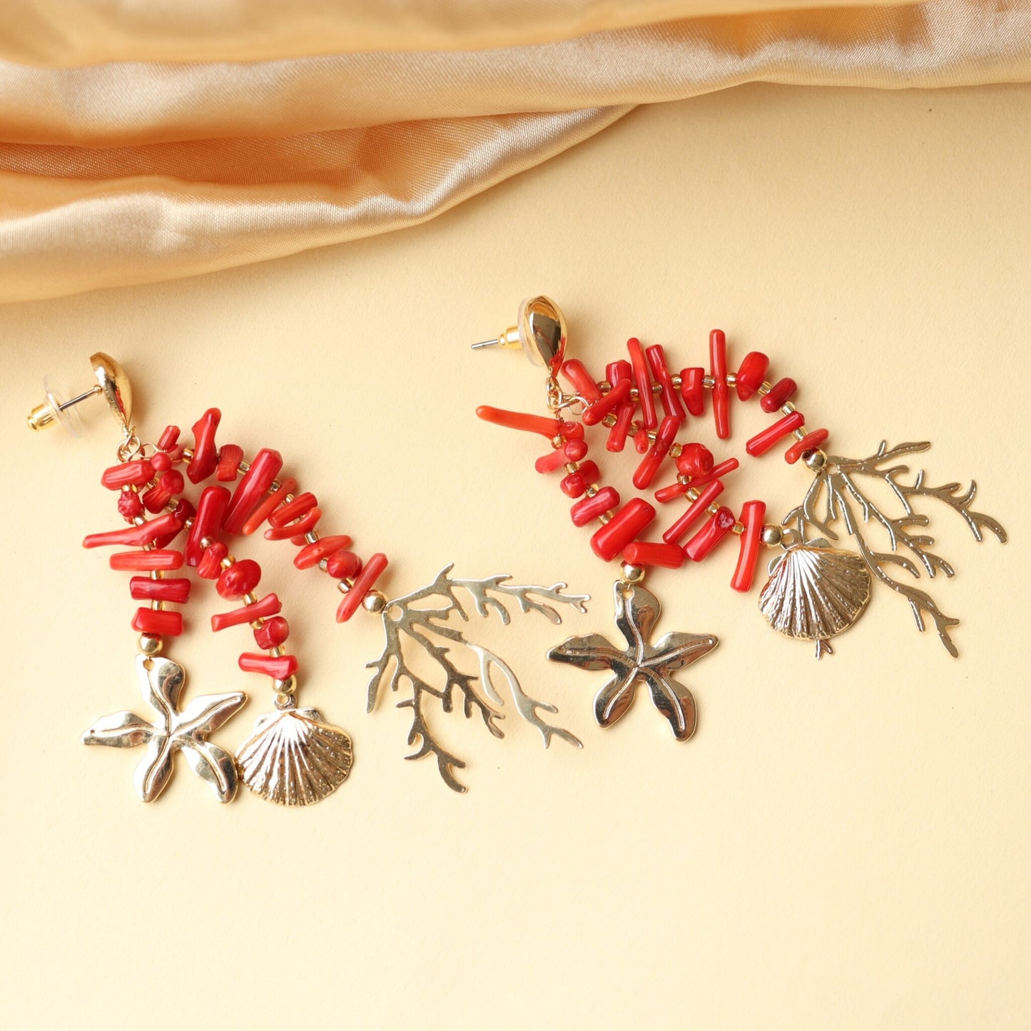 Summer Sun Red Coral - Oorbellen