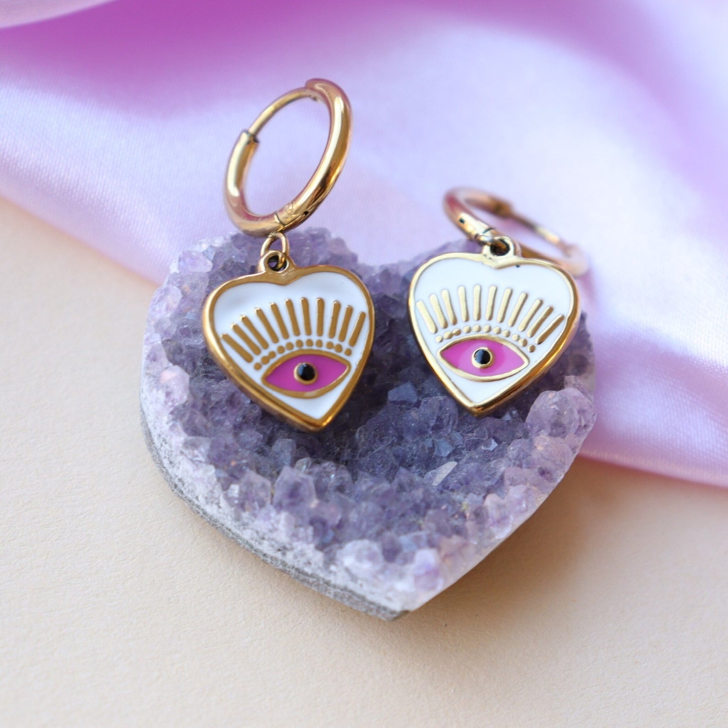 Purple Eye - Oorbellen