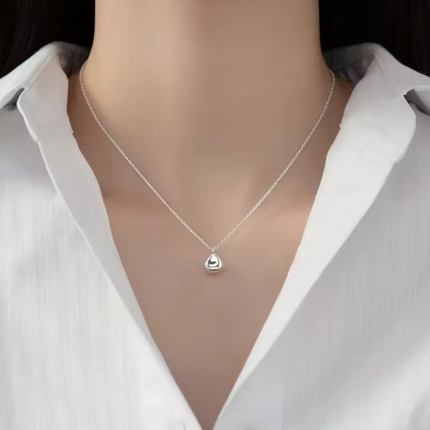 Raindrop - Ketting Zilver