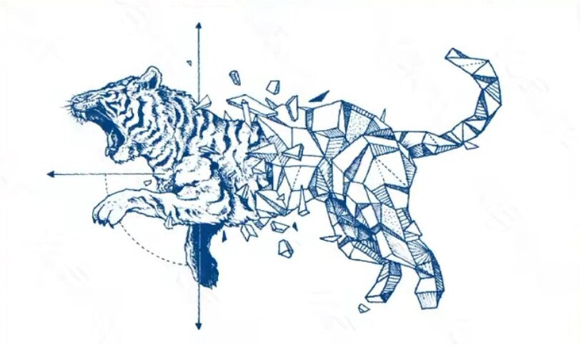 Semi Permanente tattoo - Lion